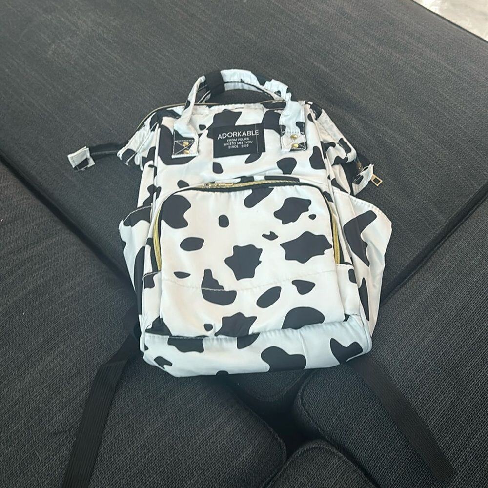 Cow print diaper bag brand new in original packaging